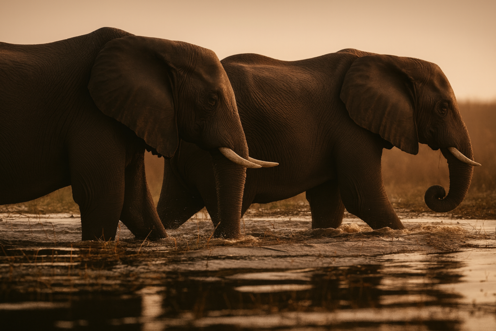 elephants in the chobe river