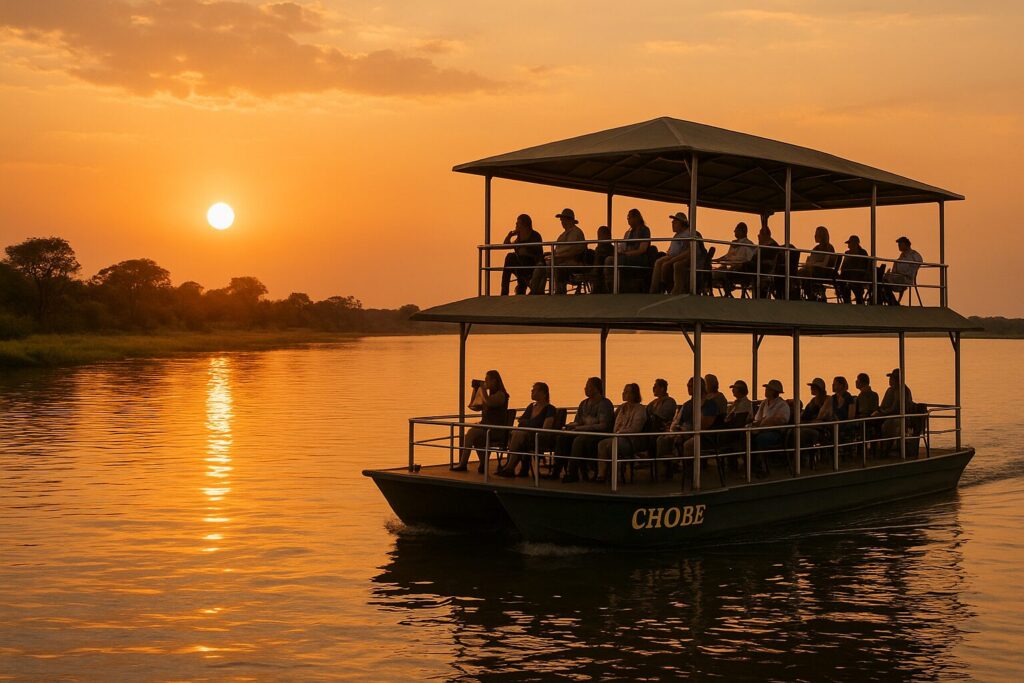 Sunset cruise on the Chobe River in Botswana