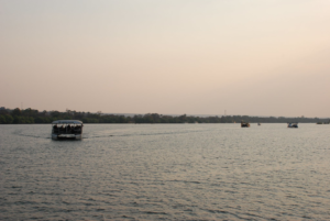 Floating boat on the Chobe River Botswana